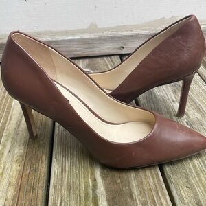 Nine West "Ezra" Brown Leather Heels Size 10